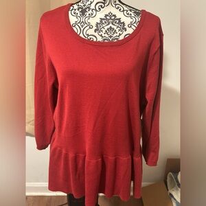 Time and Tru Red Long Sleeve Top